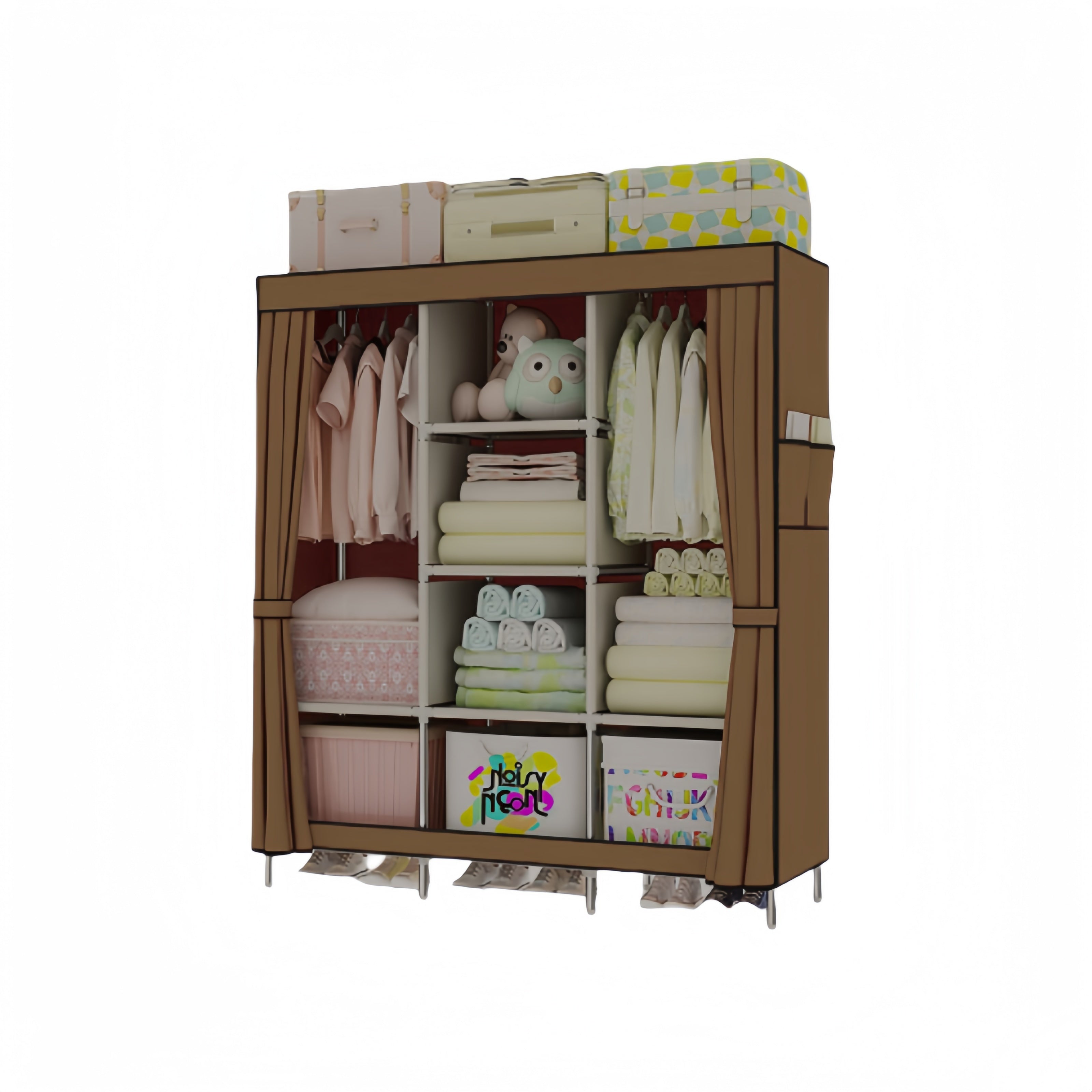 Portable Wardrobe Organizer with Durable Non-Woven Fabric, Sturdy and Easy to Assemble