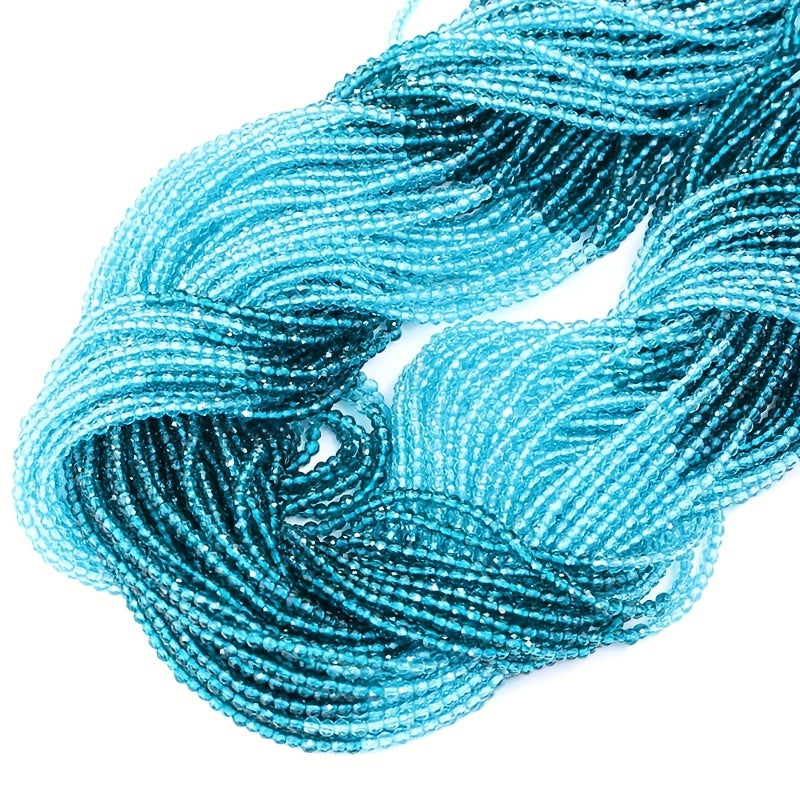 950 Pieces 2mm Faceted Glass Beads Gradient Colors for Jewelry Making and DIY Crafts