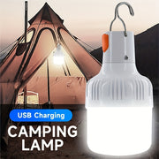 Rechargeable LED Camping Lantern Portable USB Dimmable Wall Mount Flashlight with Hook