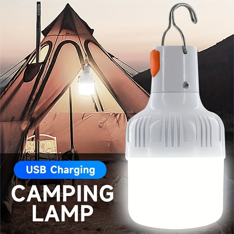 Rechargeable LED Camping Lantern Portable USB Dimmable Wall Mount Flashlight with Hook