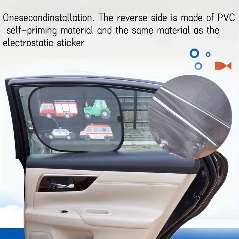 2 dona Avtomobil quyosh oynasi soyabonlari multfilm bosimi UV himoyasi quyosh niqobi