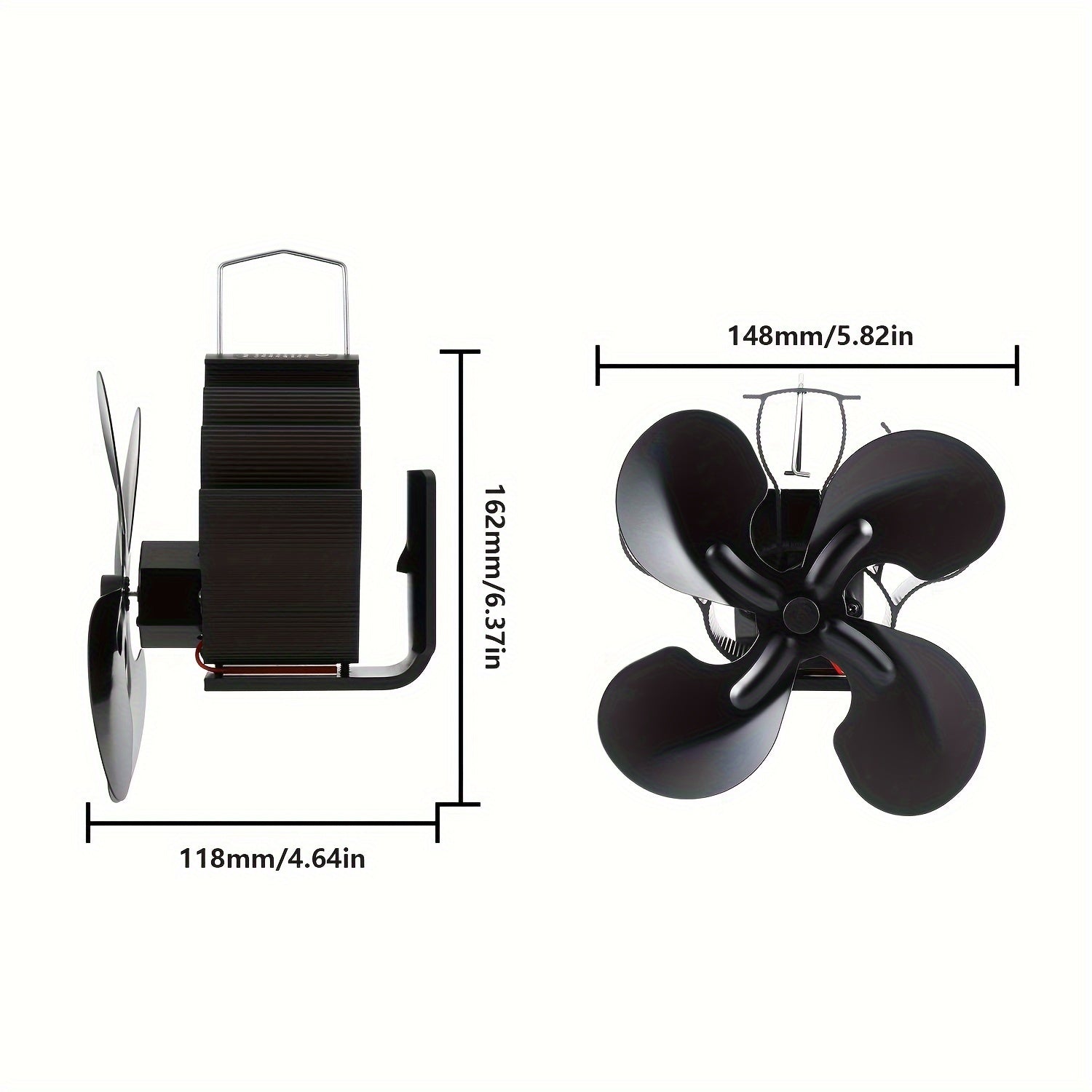 Heat Powered Stove Fan for Wood and Gas Fireplaces, 4-Blade Ecofan