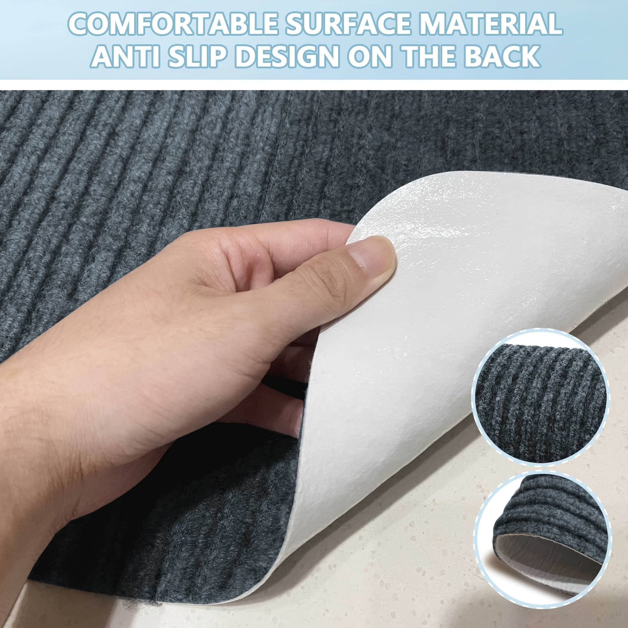 Striped Non-Slip Absorbent Doormat for Entrance, Balcony, or Patio