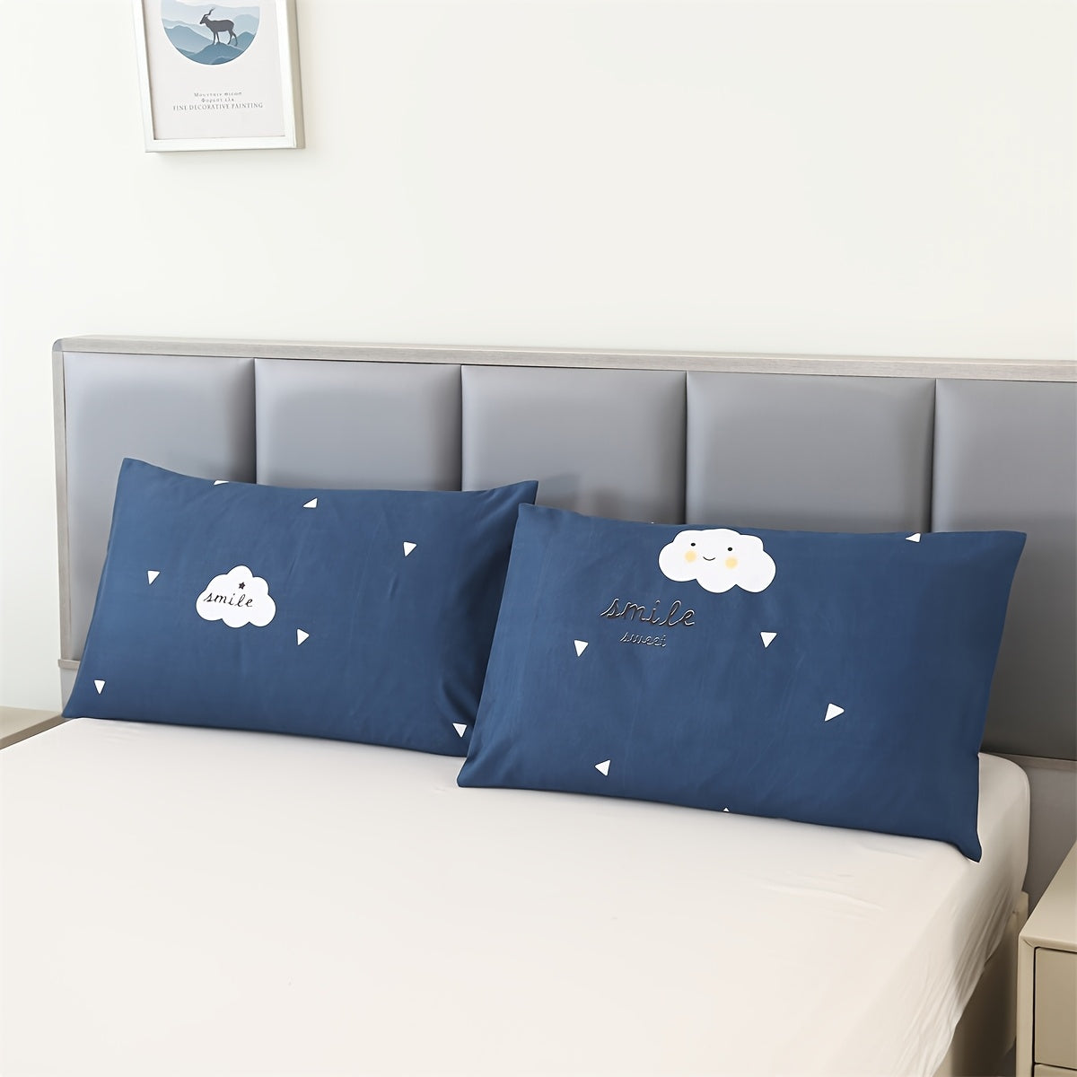 Комплект из 2 наволочек с леопардовым принтом из полиэстера, мягкая шлифованная ткань, легко стирается в машине, с плоским сетчатым принтом для декора спальни, изготовлено из 100% полиэстера, легкий дизайн менее 70 г - [Brand Name] в комплекте