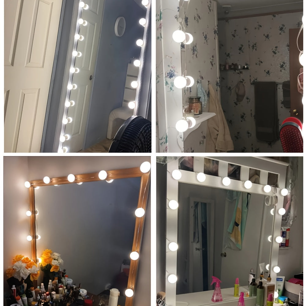 3-Color Dimmable LED Makeup Mirror Bulb USB Powered for Bedroom Bathroom Dressing Table