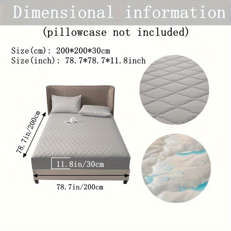 Waterproof Fitted Sheet with Geometric Embossed Pattern Deep Pocket Bed Sheet for Bedroom and Guest Room