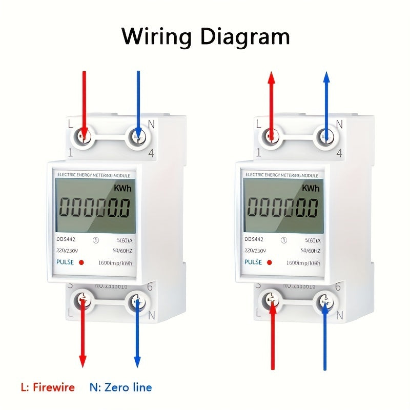 1 dona Kichik Mini Elektr Meter, 220V, Yo'l Temir turi, Havo Sharoitlari Energiya Meteri, Aqlli Raqamli Ko'rsatkich, Energiya Sarfini Aniqlash.