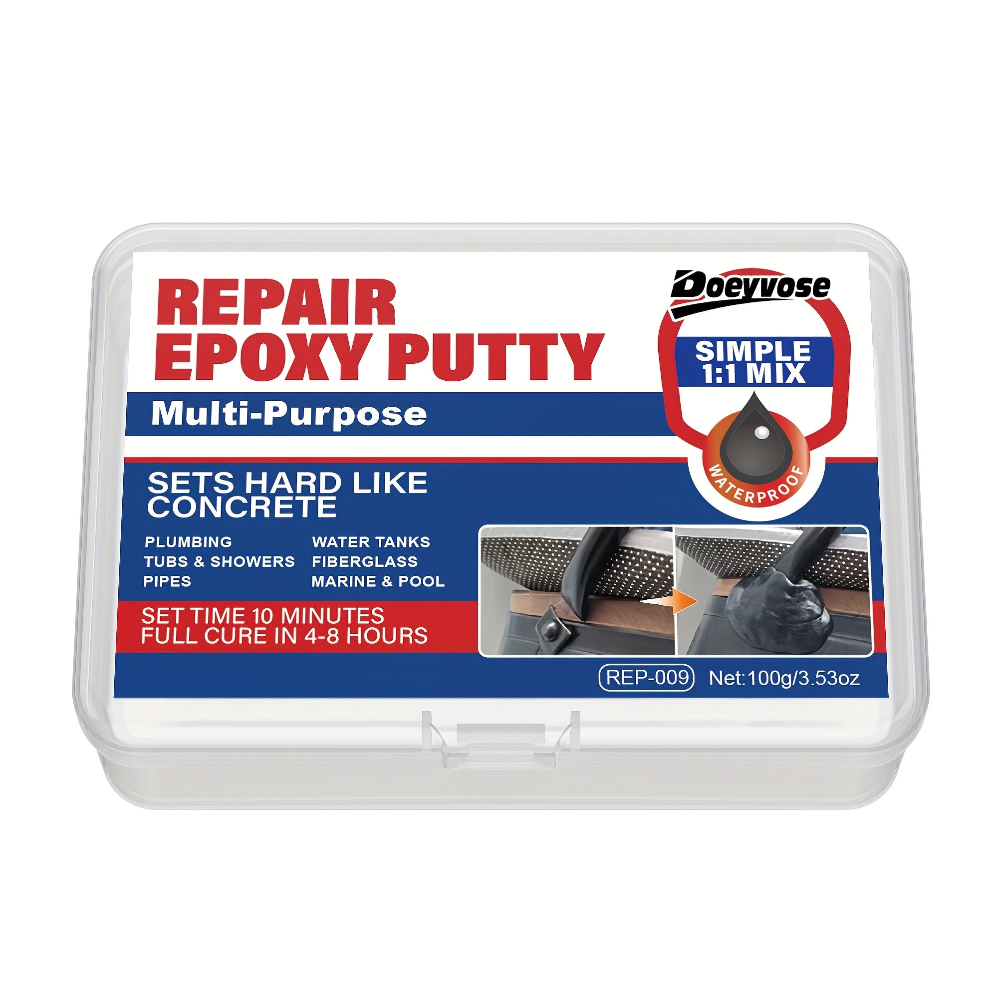 Epoxy Repair Putty Waterproof Metal Plastic Stone Fast-Drying Steel