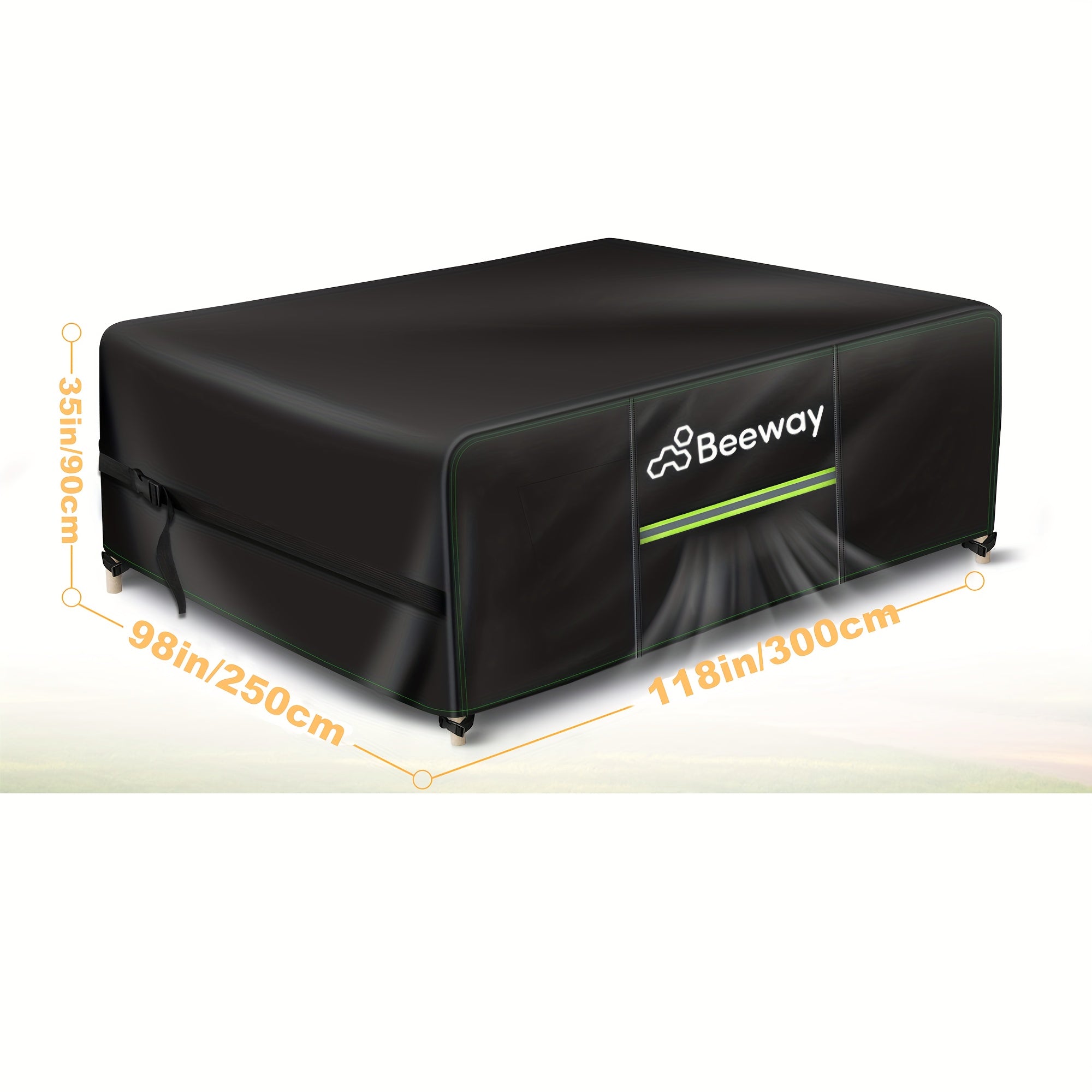 Outdoor Furniture Cover Waterproof Windproof 420D Oxford Fabric with Air Vent Black