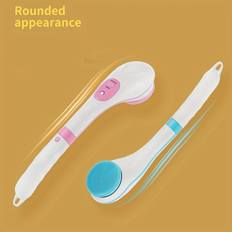 Electric Shower Brush with Detachable Handle Silicone Heads USB Rechargeable Lithium Battery