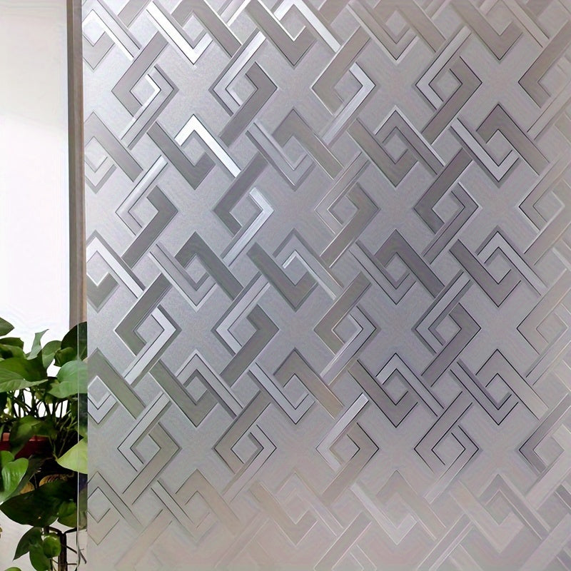 3D Glueless Window Film Vinyl Diamond Pattern for Home Office Bathroom Decor