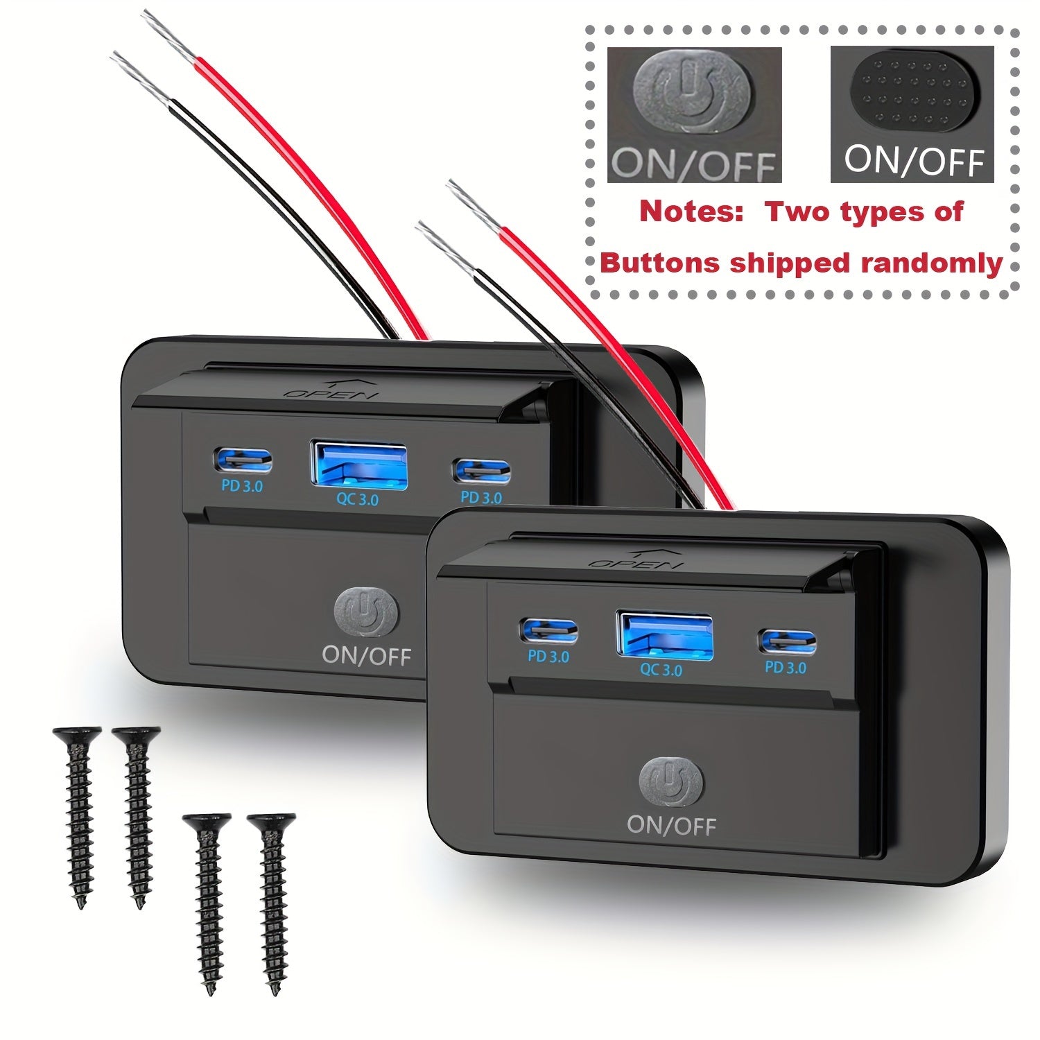 Ko‘p qurilmalik USB avtomobil zaryadlovchi tez zaryadlash uchun rozetka, avtomobillar, RVlar, qayiq uchun