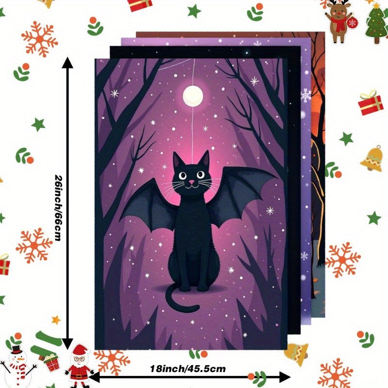 Christmas Kitchen Decor Set of 4 Soft Fabric Wall Hangings 45.72x66.04 cm