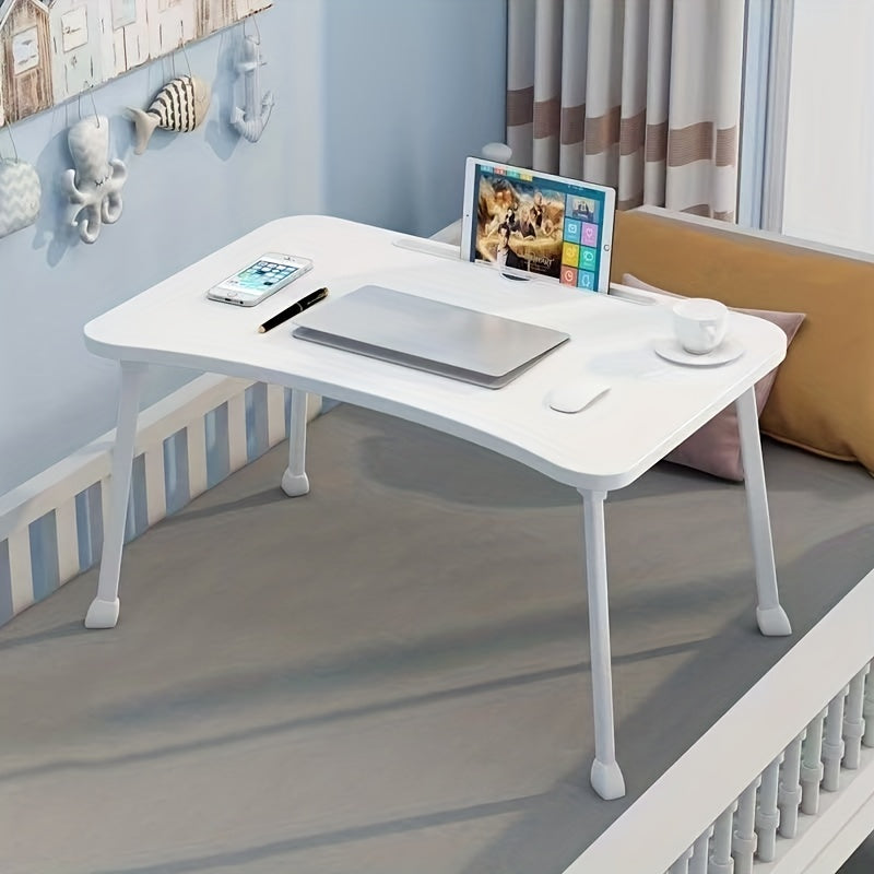 Portativ noutbuk stoli, uxlash stoli, nonushta qutisi, turuvchi stol, daftarchalar uchun ushlagich yoki yotoqda, divanda, kanapeda yoki polda foydalanish uchun o'rnatilgan. Quvvatli shisha ushlagichi mavjud va oson saqlash uchun yig'iladigan.