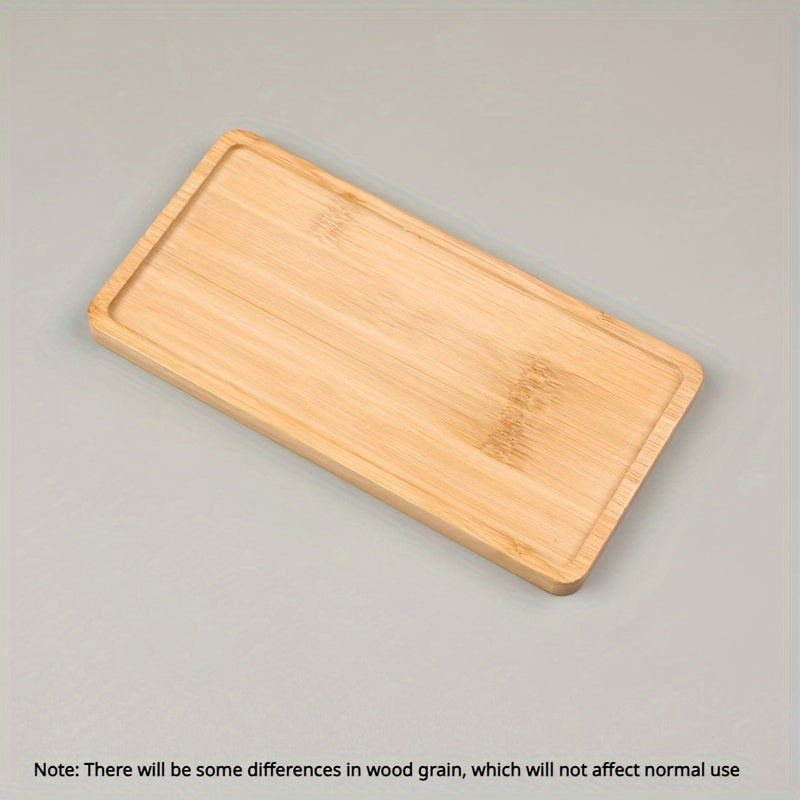 Bamboo Serving Tray with Coasters and Coffee Mat for Kitchen and Dining