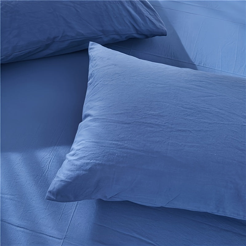 Solid Color Pillowcases Set 2 Pieces 100% Polyester Lightweight for Bedroom Sofa