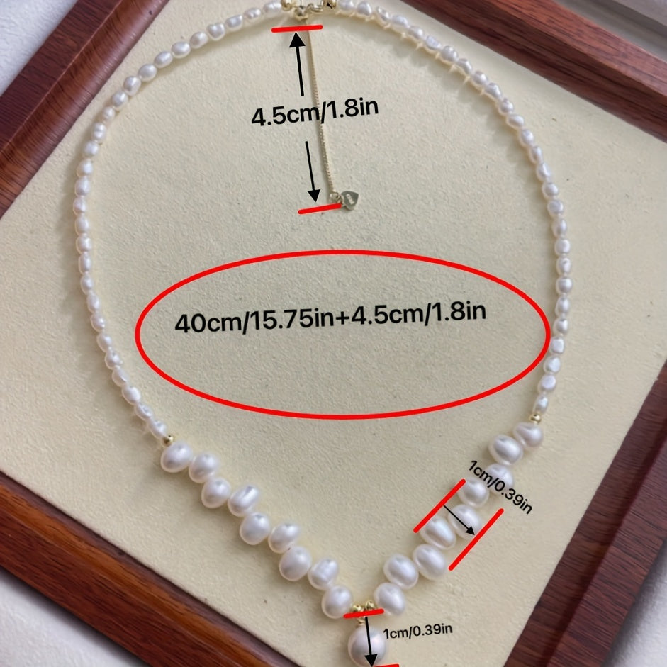 Vintage fransuz bug'doy bo'lagi taqinchoq bilan Barokko marjon S925 kumushda