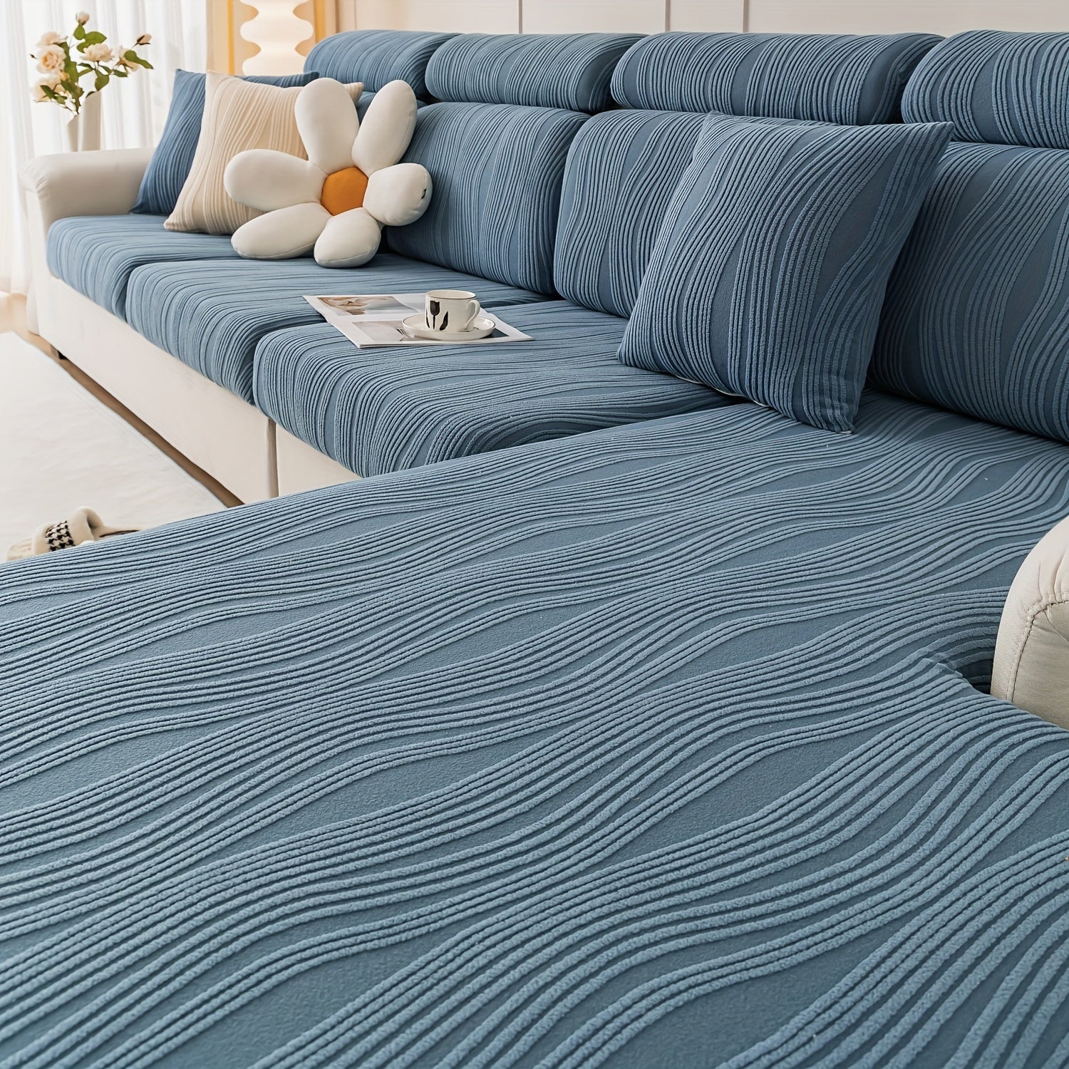 Полар Флис Чехол для Дивана с Эластичными и Нескользящими Свойствами для Защиты От Питомцев и Декора Интерьера.