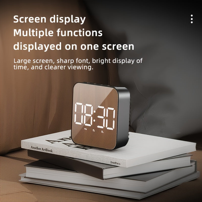 LED Clock with Large Screen Voice Control Temperature Display Alarm for Home Office Decor