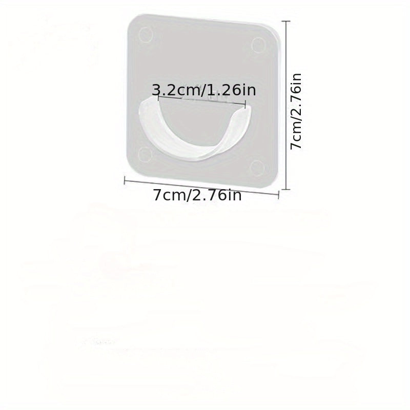 Clear Adhesive Curtain Rod Holders No Drilling Semi-Circular Durable Plastic