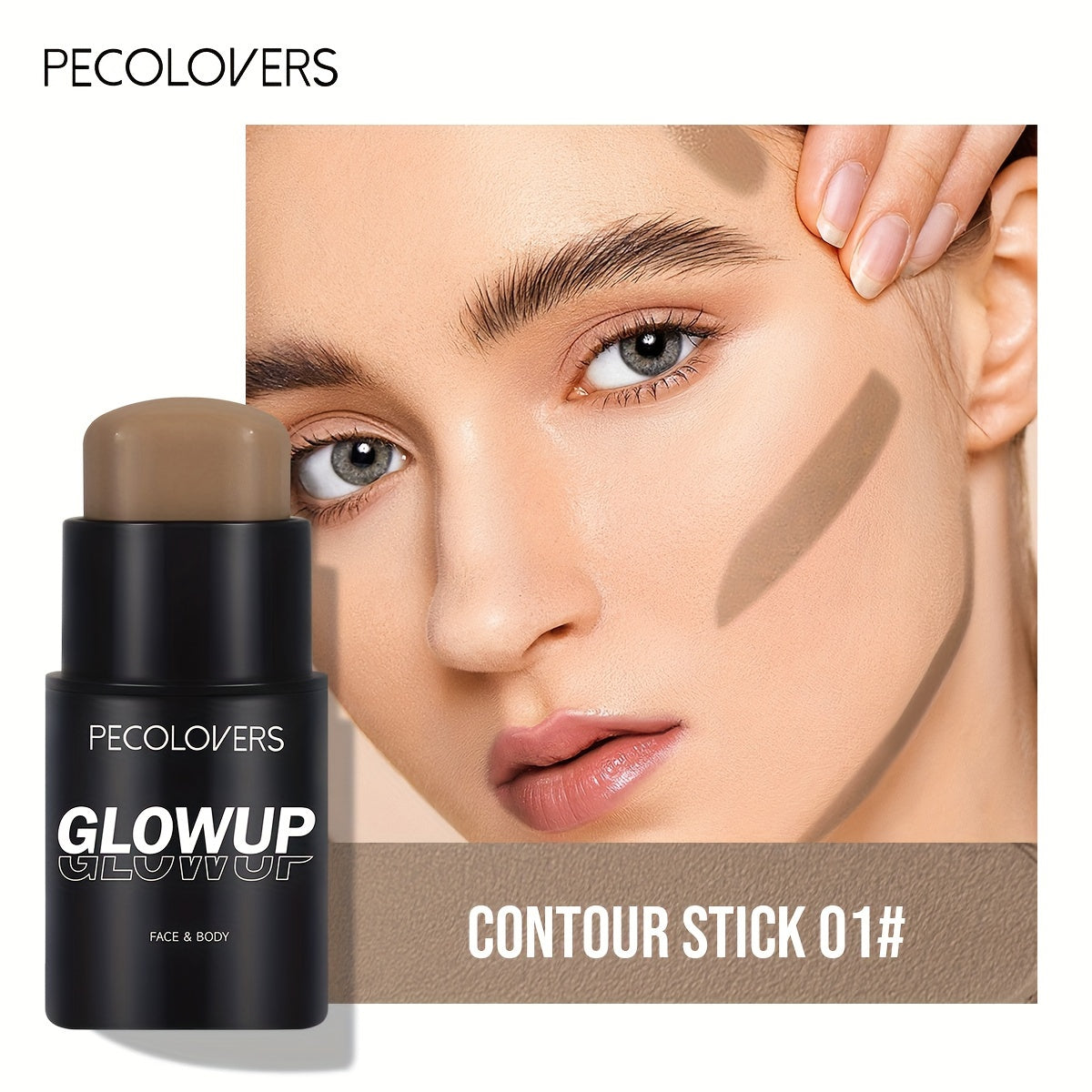 Long-Lasting Contouring Stick with Matte Bronzer for Face and Nose Definition