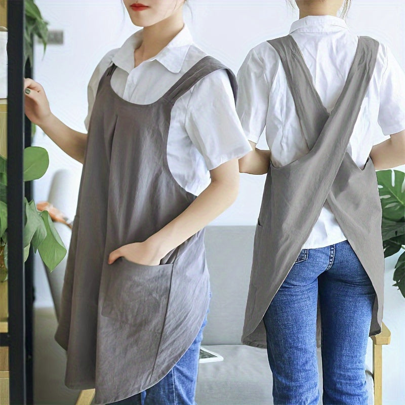 Linen Apron for Restaurants and Kitchens, Durable Cooking and Serving Apron