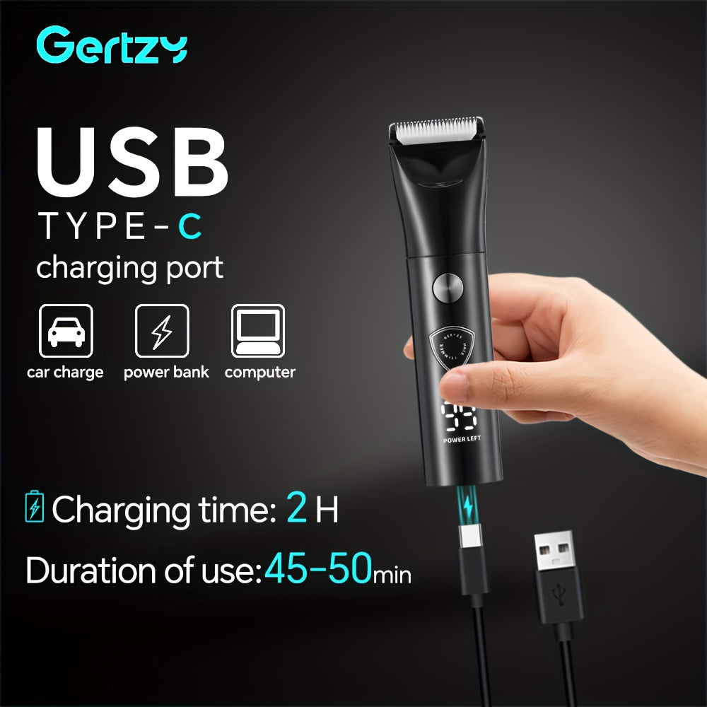 Electric trimmer set with ceramic blades hair clipper nose eyebrow body grooming USB portable charging