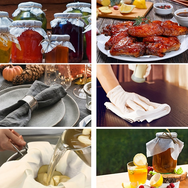 Set of 4 High-Quality Unbleached Fabric Mesh Filtering Cloths for Cooking and Baking