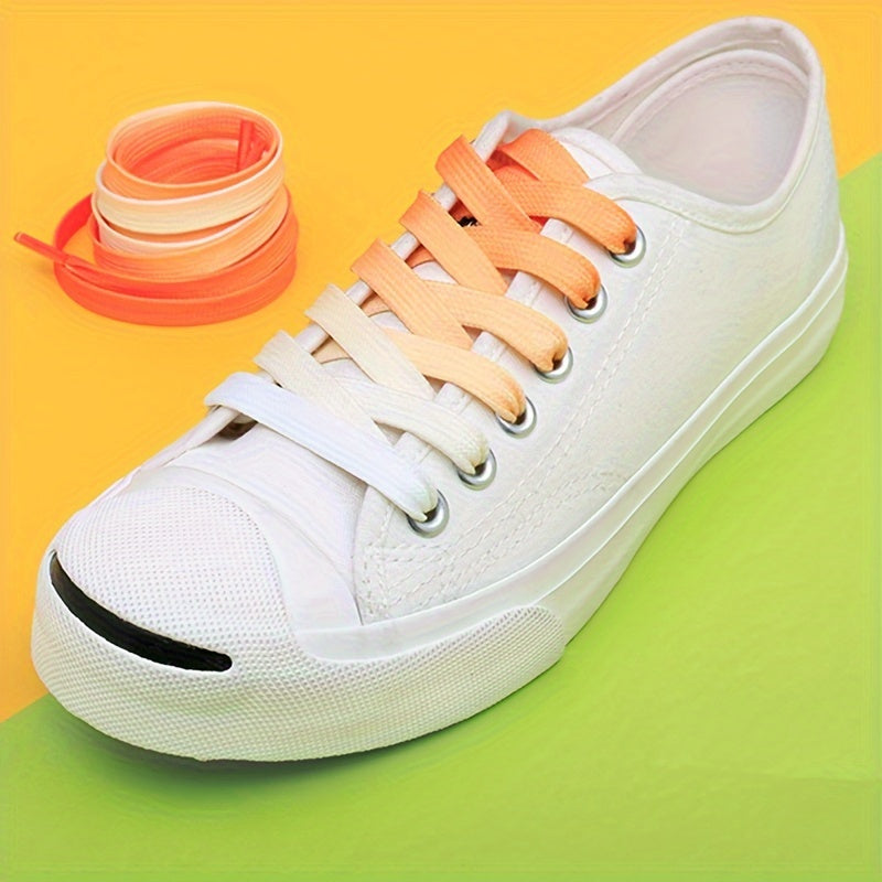 Vibrant Gradient Color Shoelaces Polyester Multicolor for Sneakers Casual Shoes