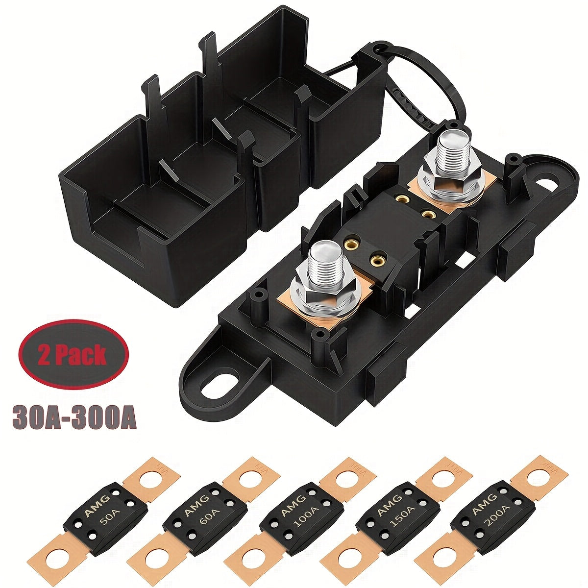 Avtomobillar uchun 30A-300A yuqori oqimli bolt-chiqish bilan avtomobil sig'imi tutgichi