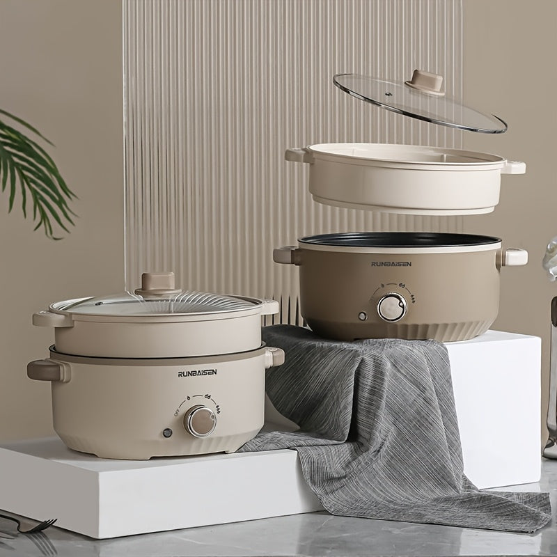 Olla eléctrica de gran capacidad, olla multifuncional para cocinar en casa, olla integradora para saltear, vaporera