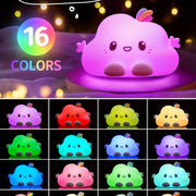 Kawaii Cloud LED Night Light with Remote Control 16 Colors Dimmable USB Rechargeable