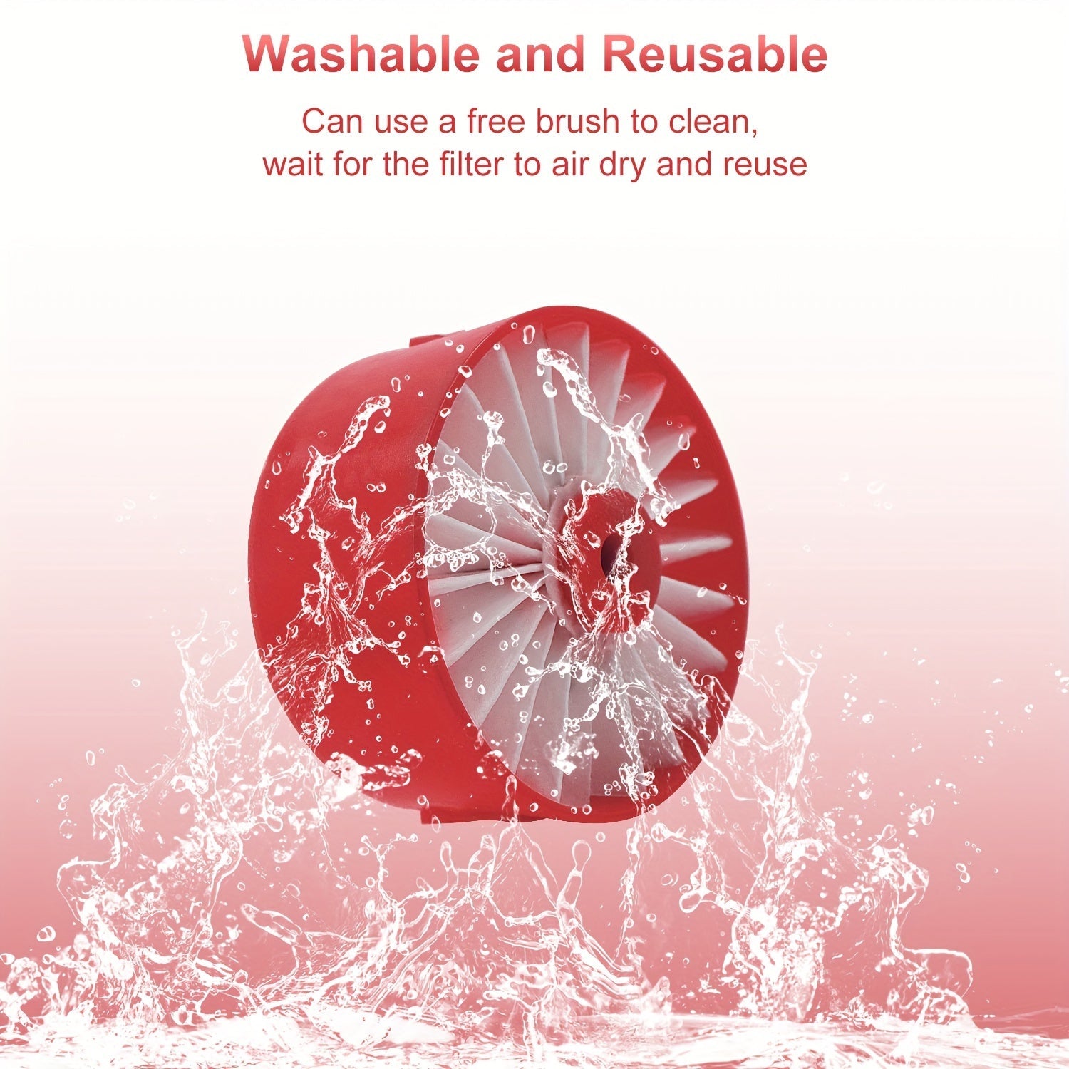 Washable Reusable Vacuum Replacement Filters 6-Pack for Cordless Stick Vacuum