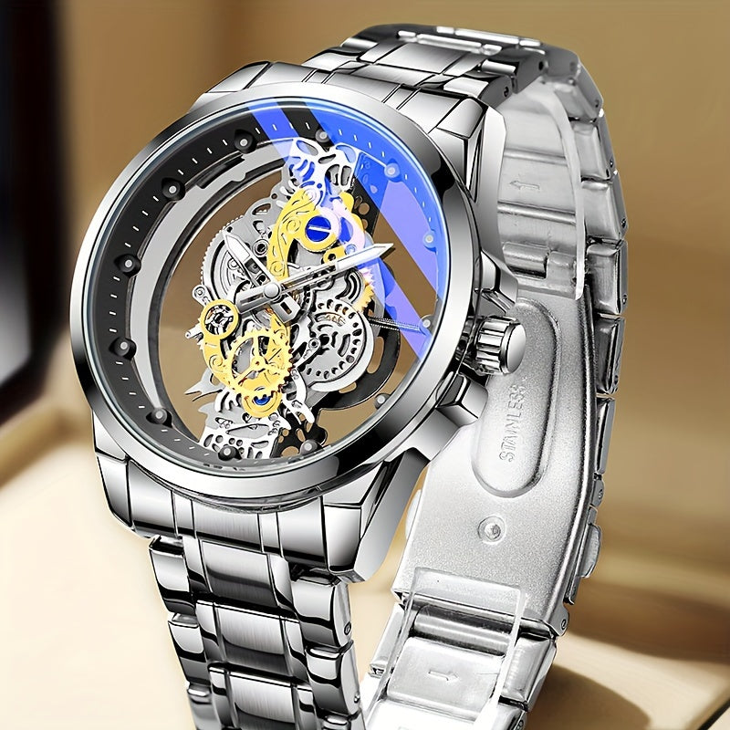 Men's Quartz Watch with Steel Strap and Sleek Design for Daily Wear