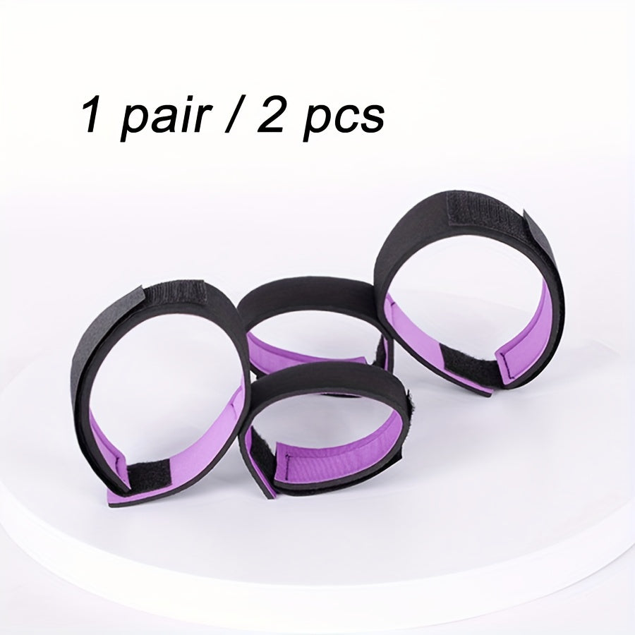 Kattalar uchun bog'lash to'plami, qo'l va oyoq uchun mahkamlagichlar bilan, qora va binafsha, yumshoq material