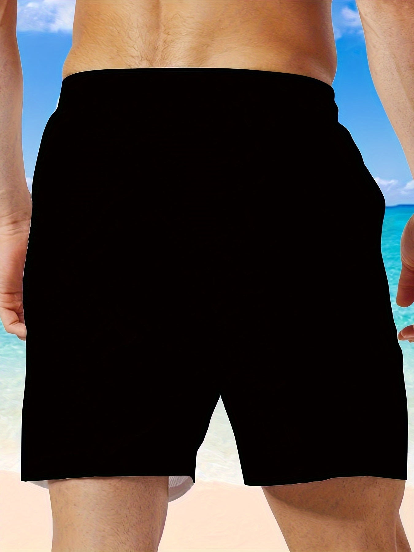 Men's Large Size Summer Beach Shorts Polyester Casual with Letter Print