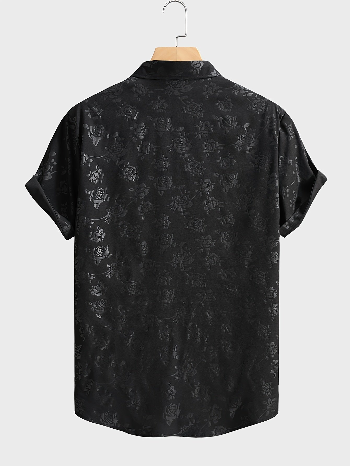 Men's Casual Floral Polyester Suit with Lapel Collar for Summer