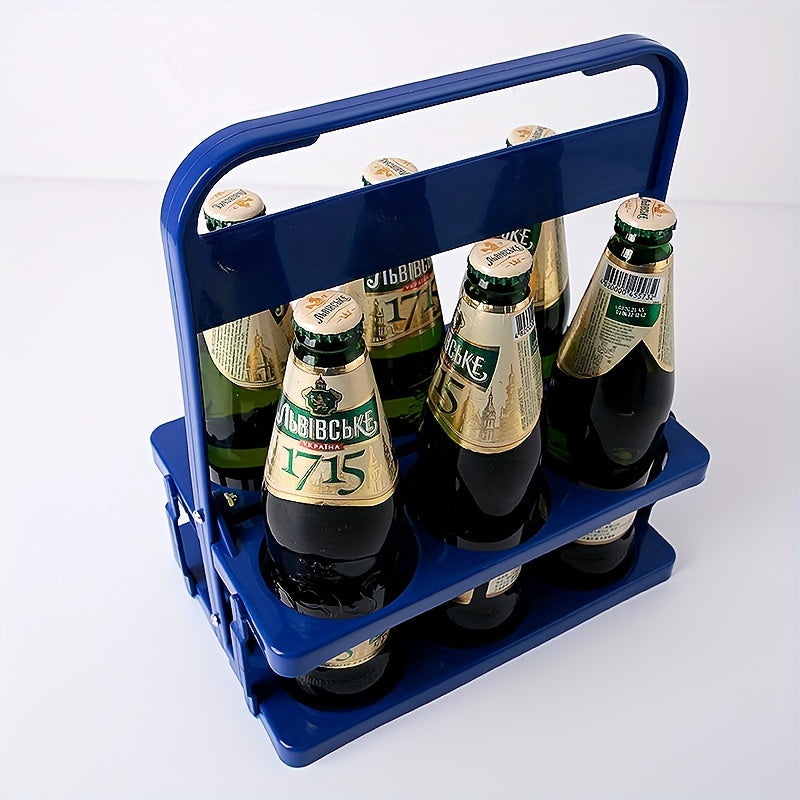 Portable Collapsible Plastic Beer Carrier for 6 Bottles for Bars Picnics and Catering