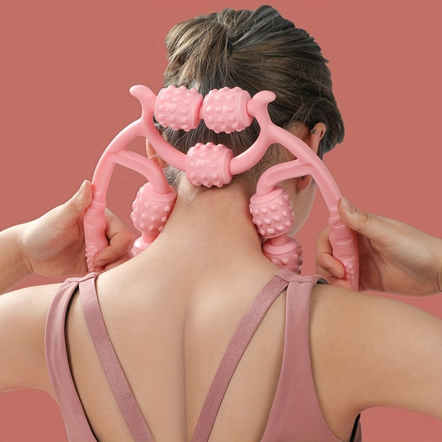 9-Wheel Deep Tissue Massage Stick for Thighs and Calves Plastic Relaxation Tool