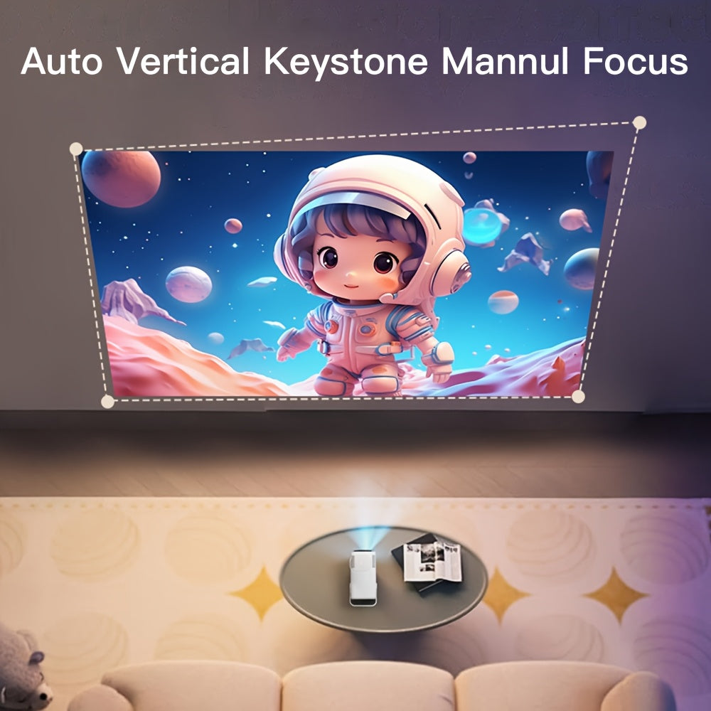 Mini Portable WiFi6 1080P 4K Smart Home Theater Projector with Auto Keystone