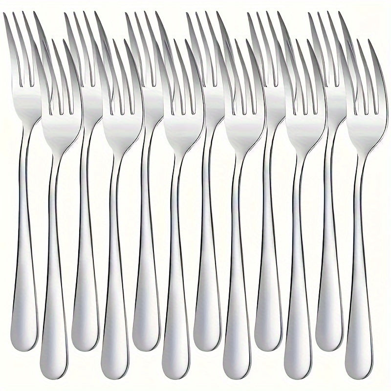 12-Piece Stainless Steel Fork Set for Home and Restaurant Dining Durable Cutlery
