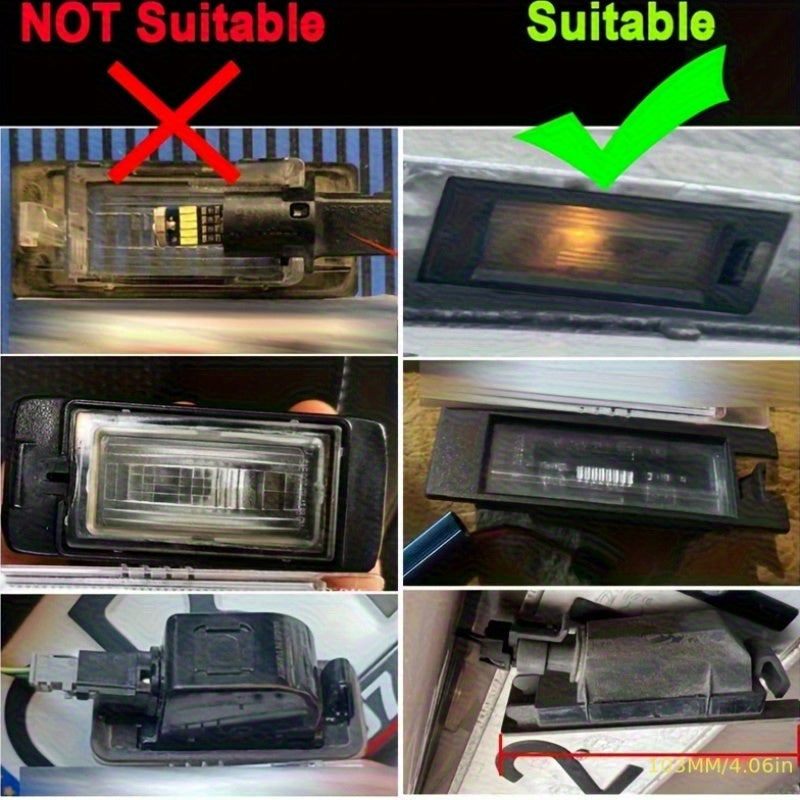 2 Pack Bright White LED Rear License Plate Lights for Cars