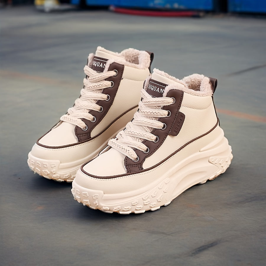 Women's Winter Insulated High-Top Military Boots with Slip-Resistant Sole