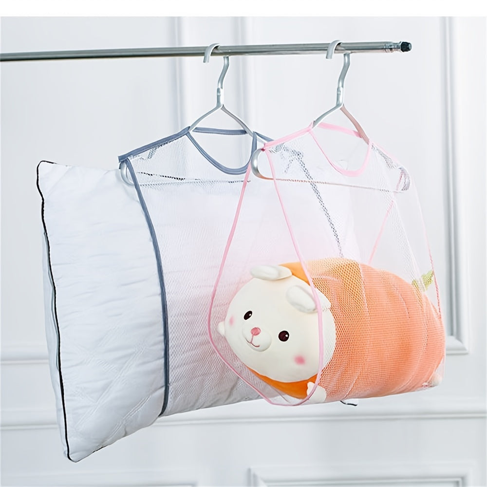 Household Drying Pillow Net Mesh Cushion Storage Bag Blue Pink 47.98x55.98 cm