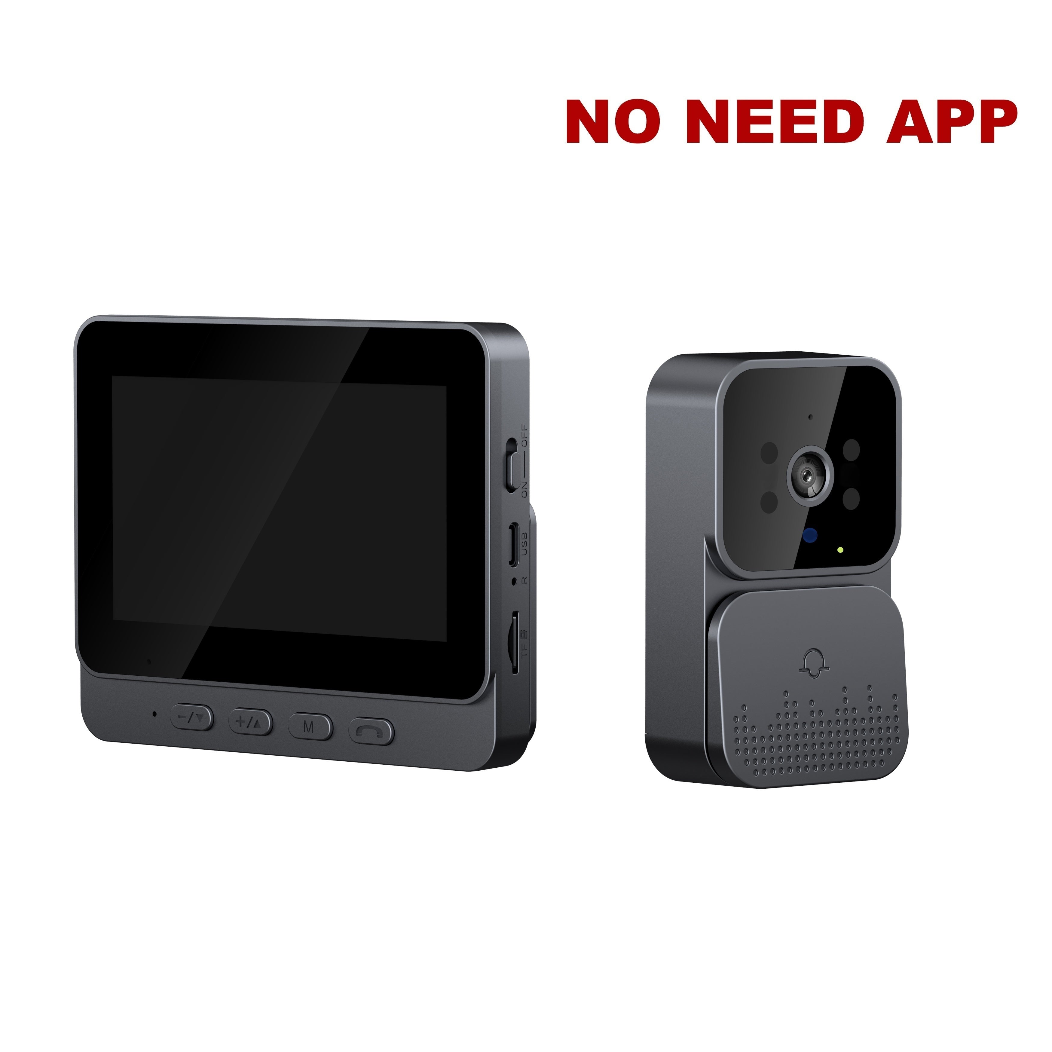 10.92 cm Video Doorbell with Infrared Night Vision Wireless Intercom and Long Battery Life