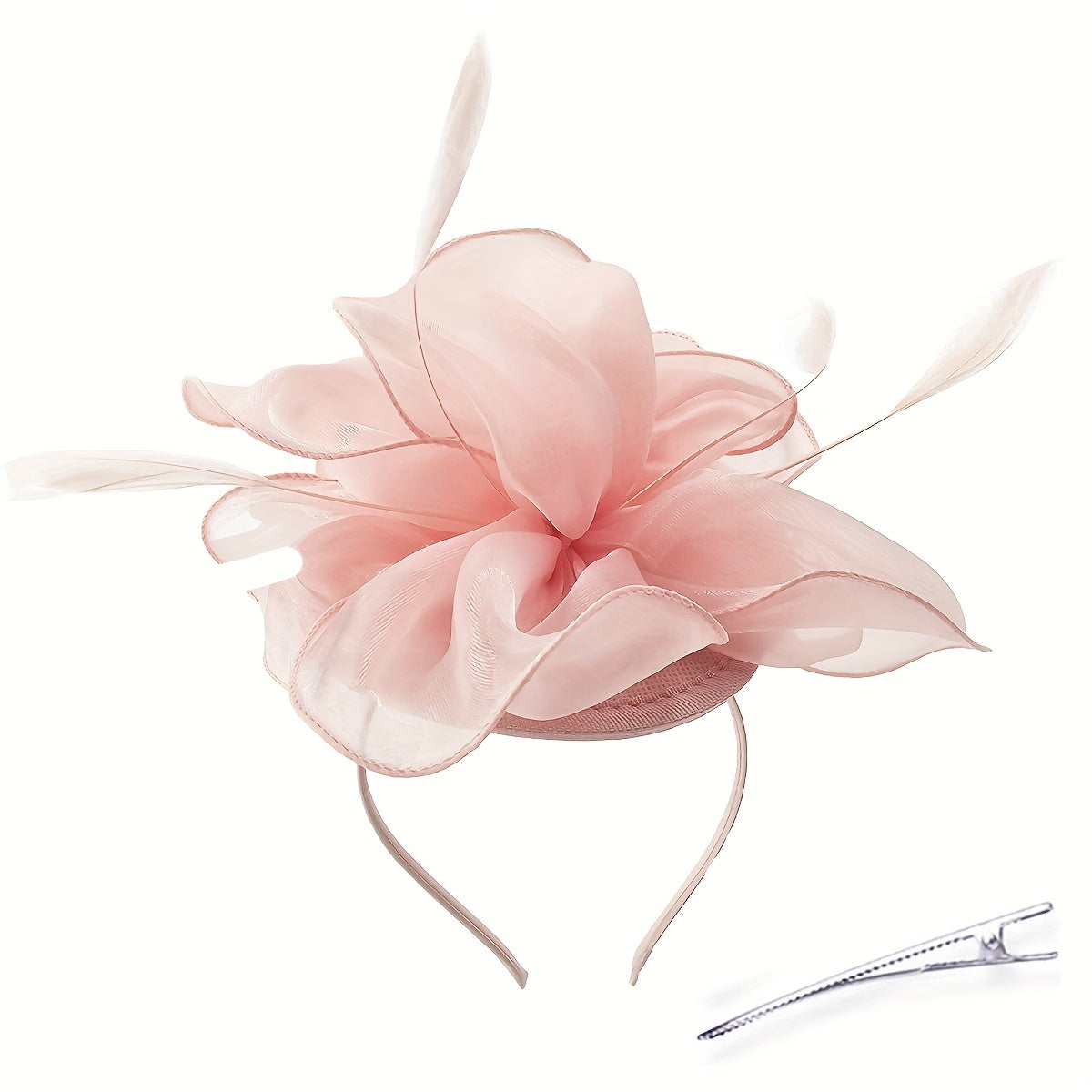 Sombrero fascinator de estilo 1950 para mujer, flor sin plumas, diadema para el cabello, fiesta de té, boda