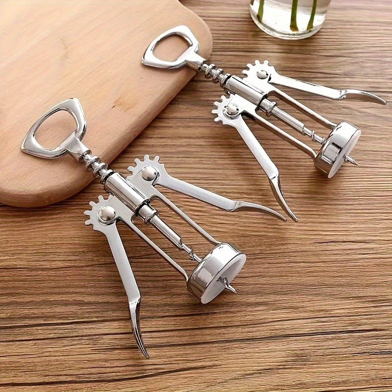 Silver Red Wine Bottle Opener Zinc Alloy Corkscrew Kitchen Gadget