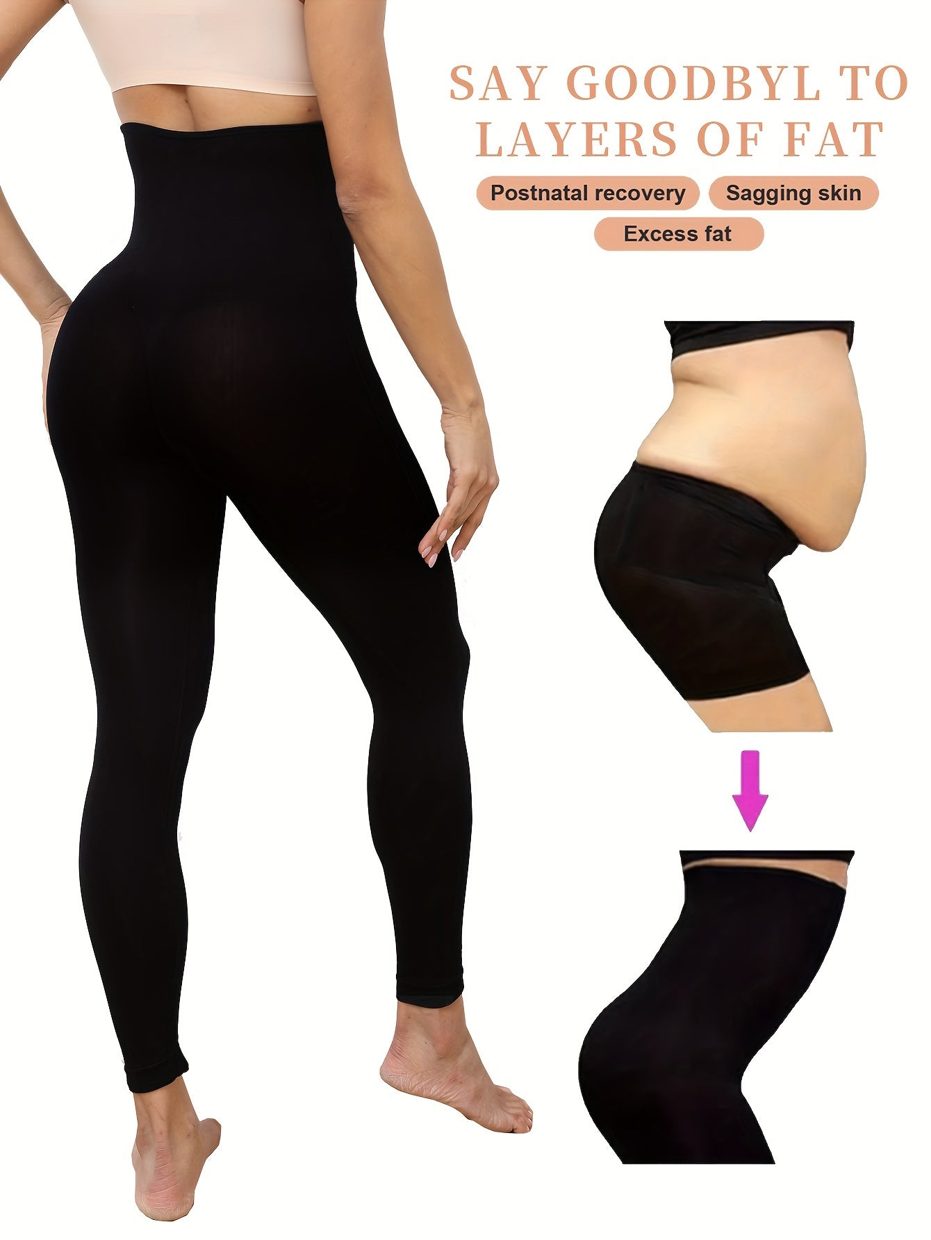 Leggings moldeadores de cintura alta con alta compresión y tela elástica