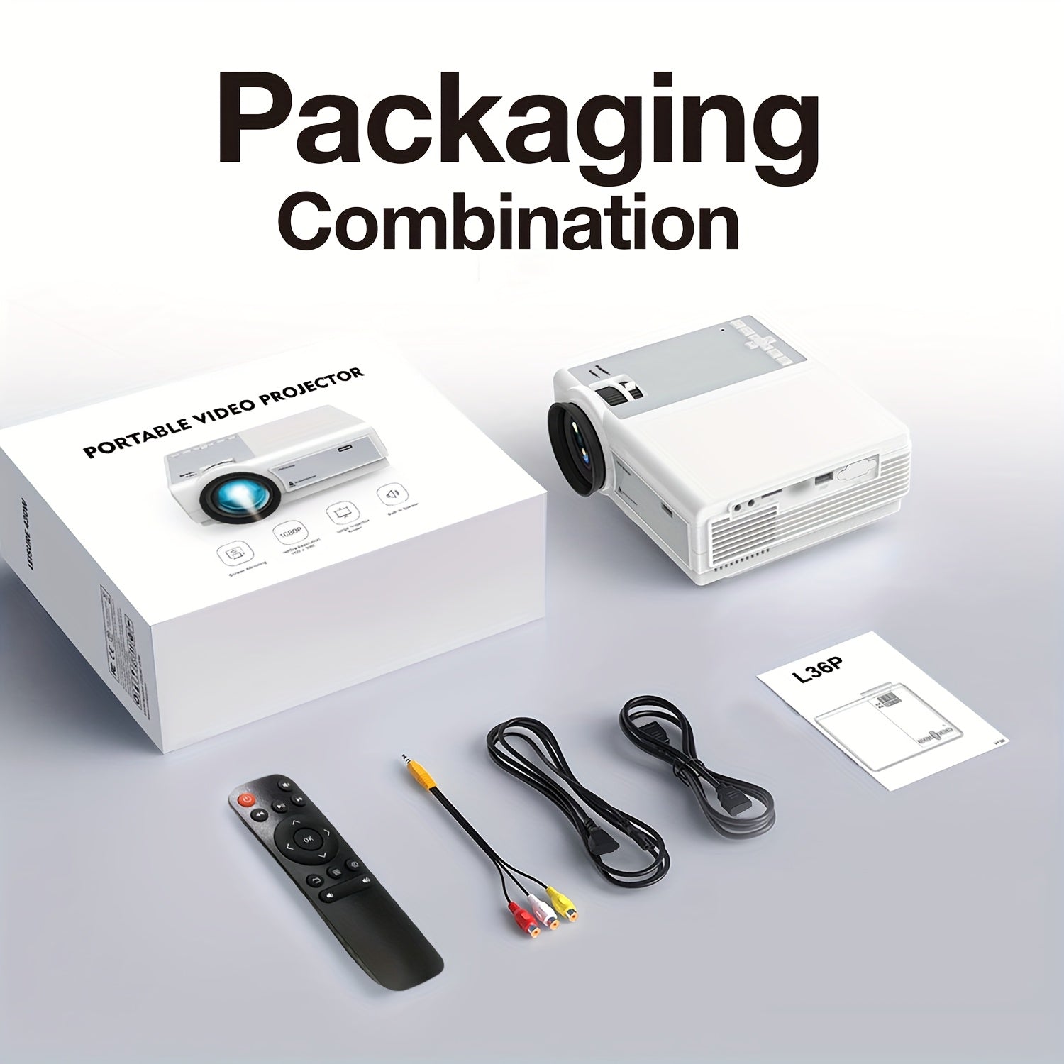 Portable Projector with Wi-Fi HD LCD 1080p Full HD Home Cinema Office Use