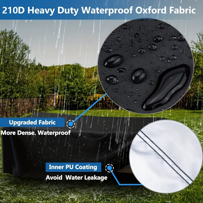 210D Oxford Cloth Garden Furniture Cover Waterproof Outdoor Patio Winter Protection Black